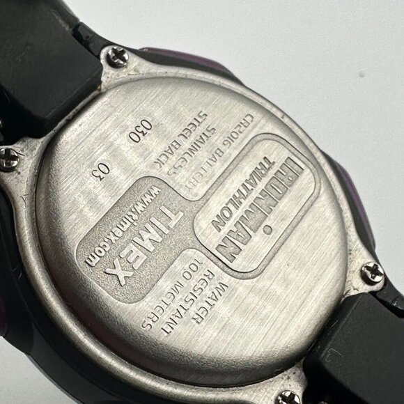3/$30 Timex Ironman Triathlon Digital Watch Women Black Purple Water Resistant - Picture 9 of 15